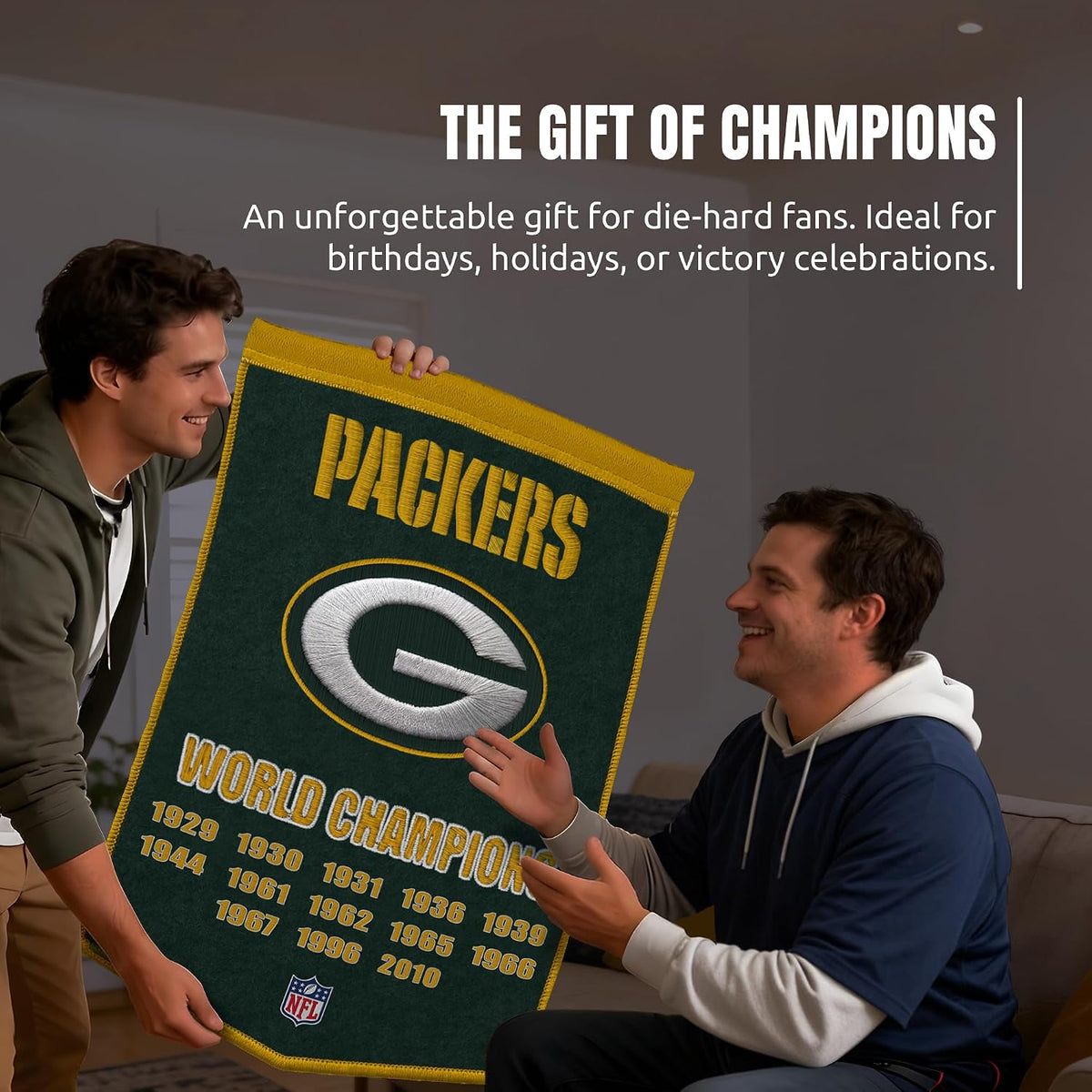 NFL Green Bay Packers Heritage Banner Wall Decor 24" x 36" product image 3, provided for visual reference and product detail