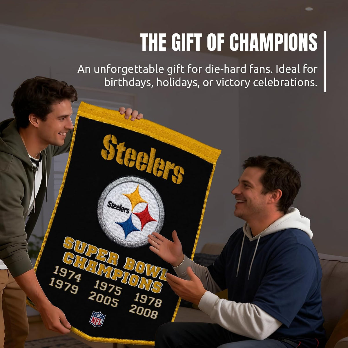NFL Pittsburgh Steelers Dynasty Banner 24" by 36" product image 3, provided for visual reference and product detail review