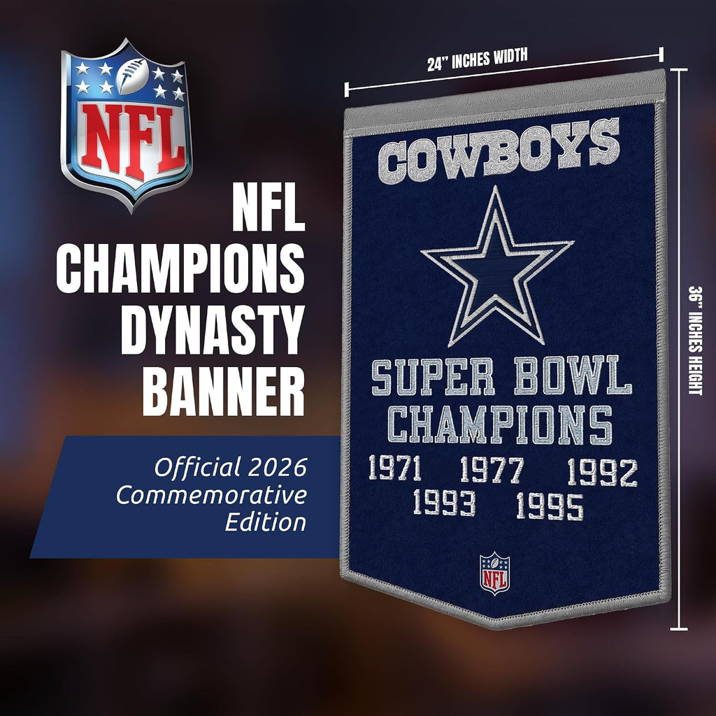 NFL Dallas Cowboys Dynasty Banner 24" by 36" product image 2, provided for visual reference and product detail review
