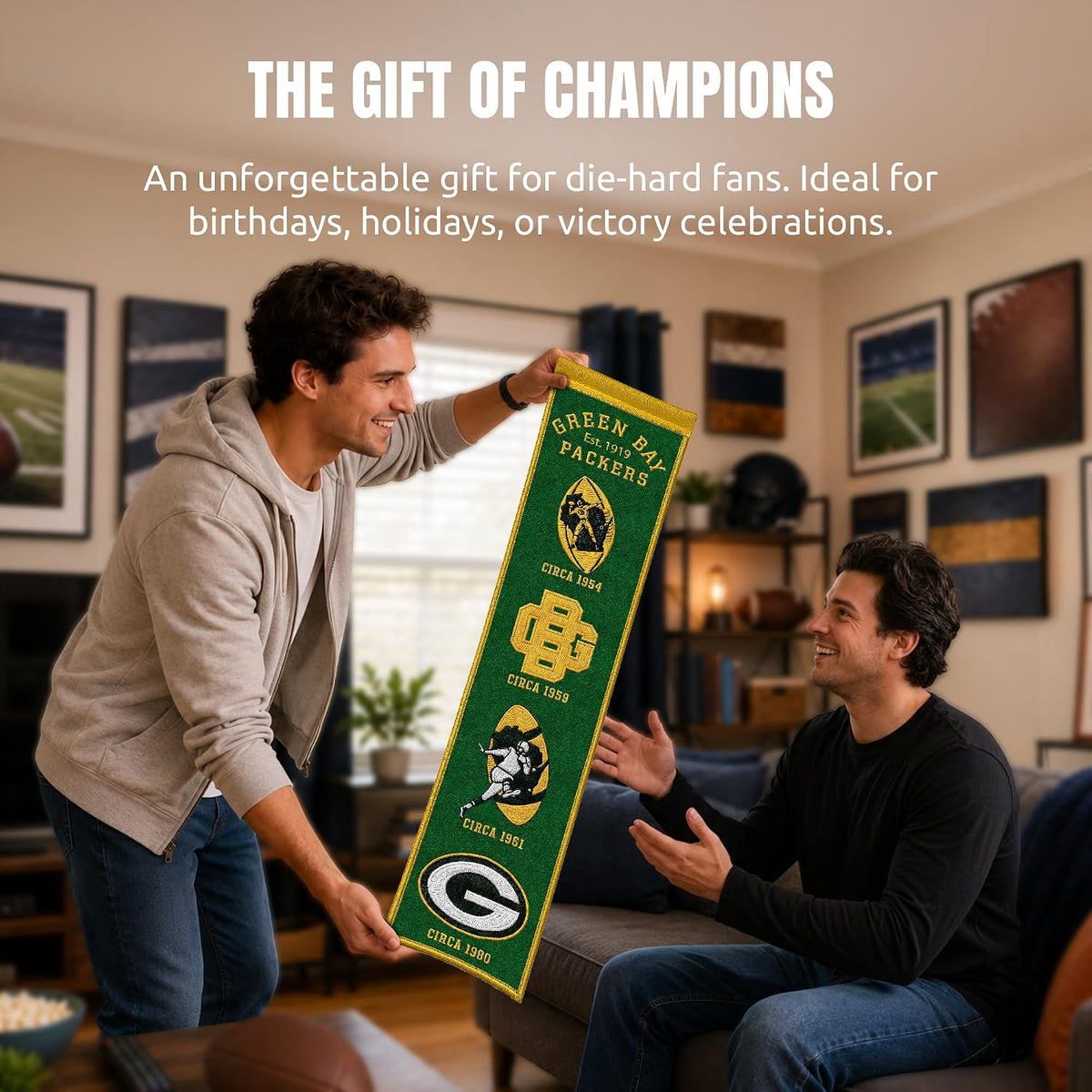 NFL Green Bay Packers Heritage Banner Wall Decor 8 x 32 product image 3, provided for visual reference and product detail