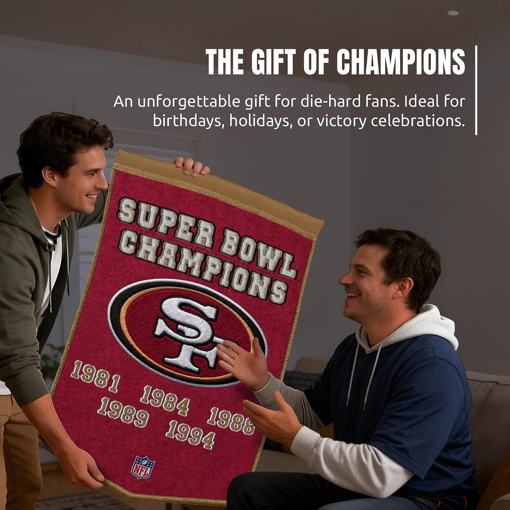 NFL San Francisco 49ers Dynasty Banner 24" by 36" product image 3, provided for visual reference and product detail review