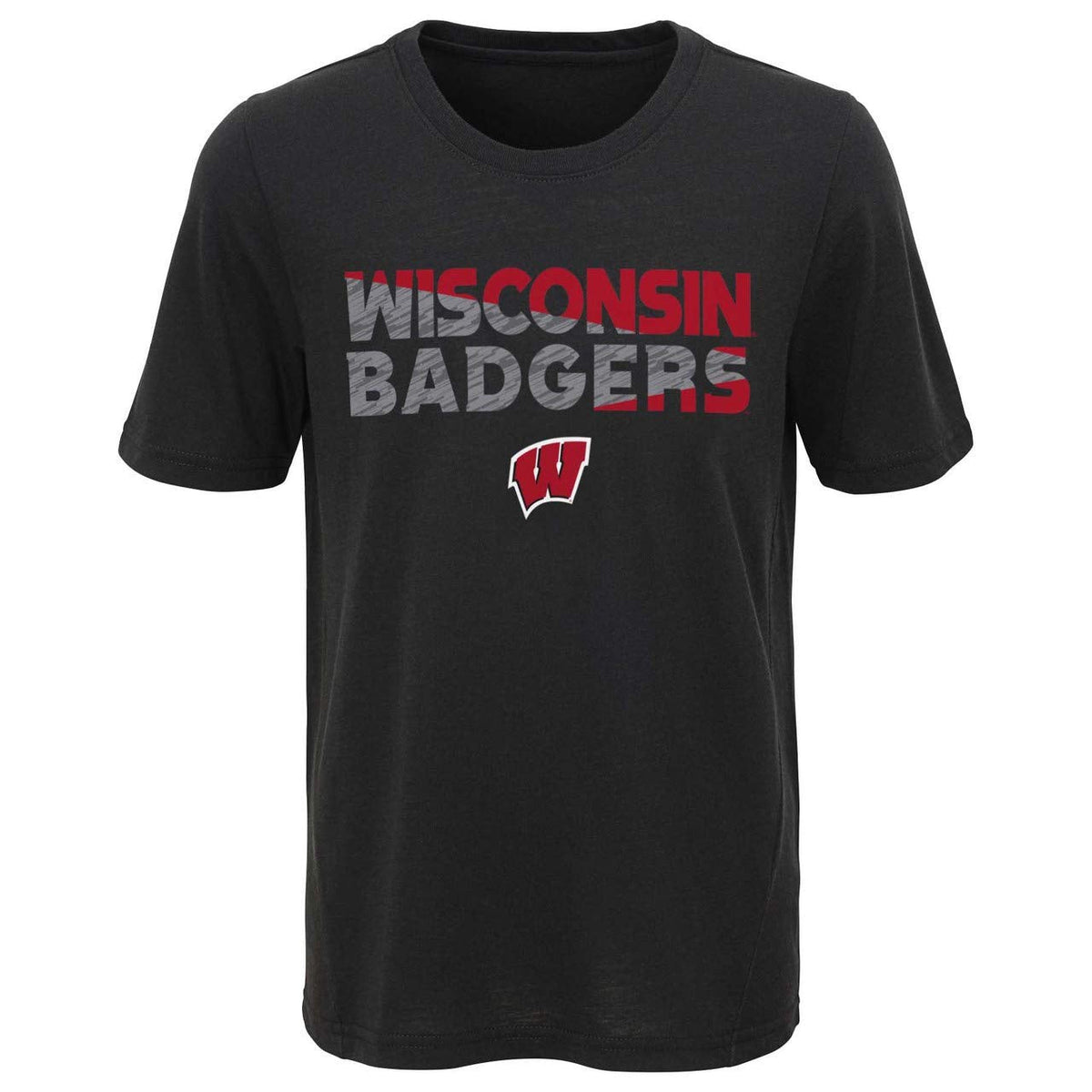Genuine Stuff Wisconsin Badgers Youth Ultra Soft Team Endurance T-Shirt product image 1, provided for visual reference and