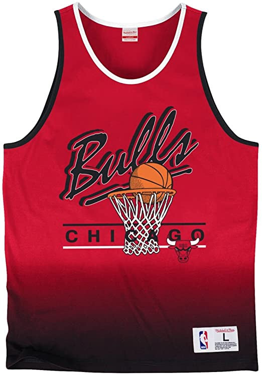 Mens Chicago Bulls Mitchell Ness Color Fade Tank Top product image 1, provided for visual reference and product detail review