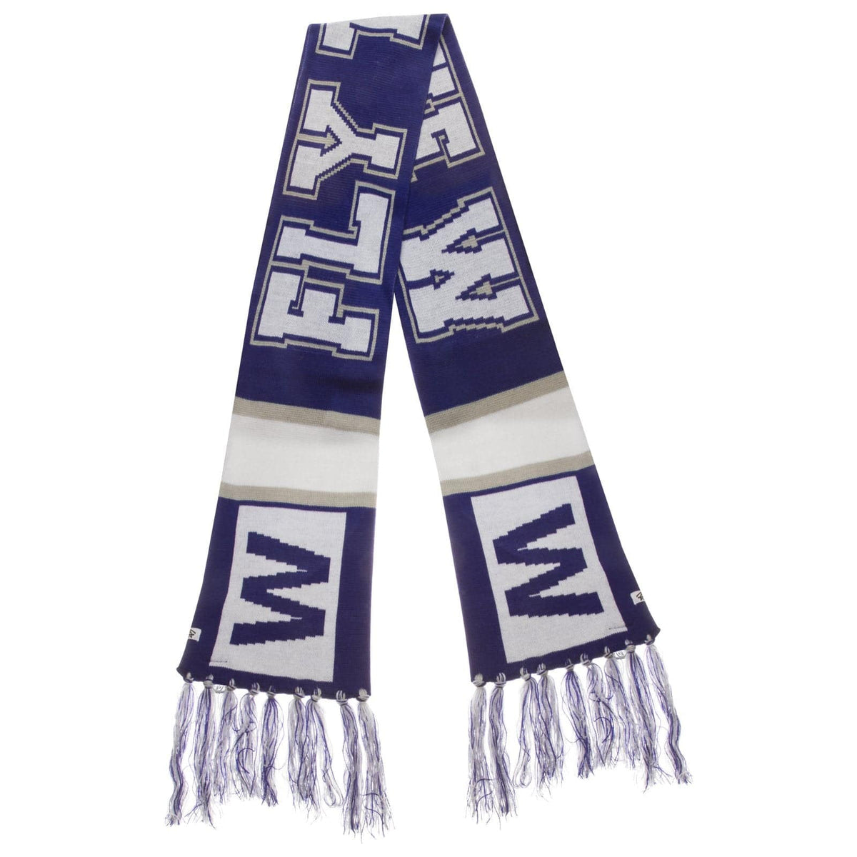 Chicago Cubs Royal, White, and Gray W Flag Breakaway Scarf product image 1, provided for visual reference and product detail