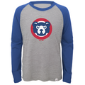 Youth Chicago Cubs Majestic Gray Two to One Margin Long Sleeve Raglan T-Shirt product image 1, provided for visual reference