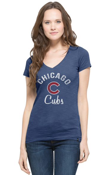 Chicago Cubs Short Sleeve “C” V-Neck Scrum T-Shirt for Women product image 2, provided for visual reference and product