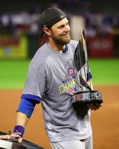 Ben Zobrist Chicago Cubs 2016 MVP Trophy Photo (Size: 8" x 10") product image 1, provided for visual reference and product