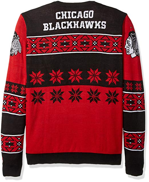 Chicago Blackhawks NHL Big Logo Ugly Crew Neck Sweater for Men product image 2, provided for visual reference and product