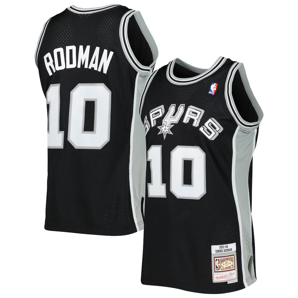 San Antonio Spurs Dennis Rodman Mitchell & Ness Black 1993/94 Hardwood Classics Swingman Jersey for Men product image 1,