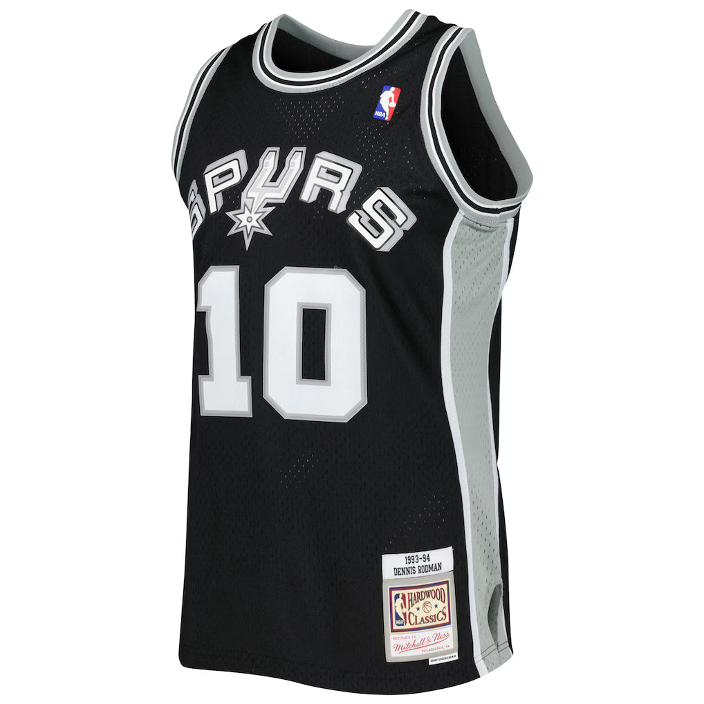 San Antonio Spurs Dennis Rodman Mitchell & Ness Black 1993/94 Hardwood Classics Swingman Jersey for Men product image 2,