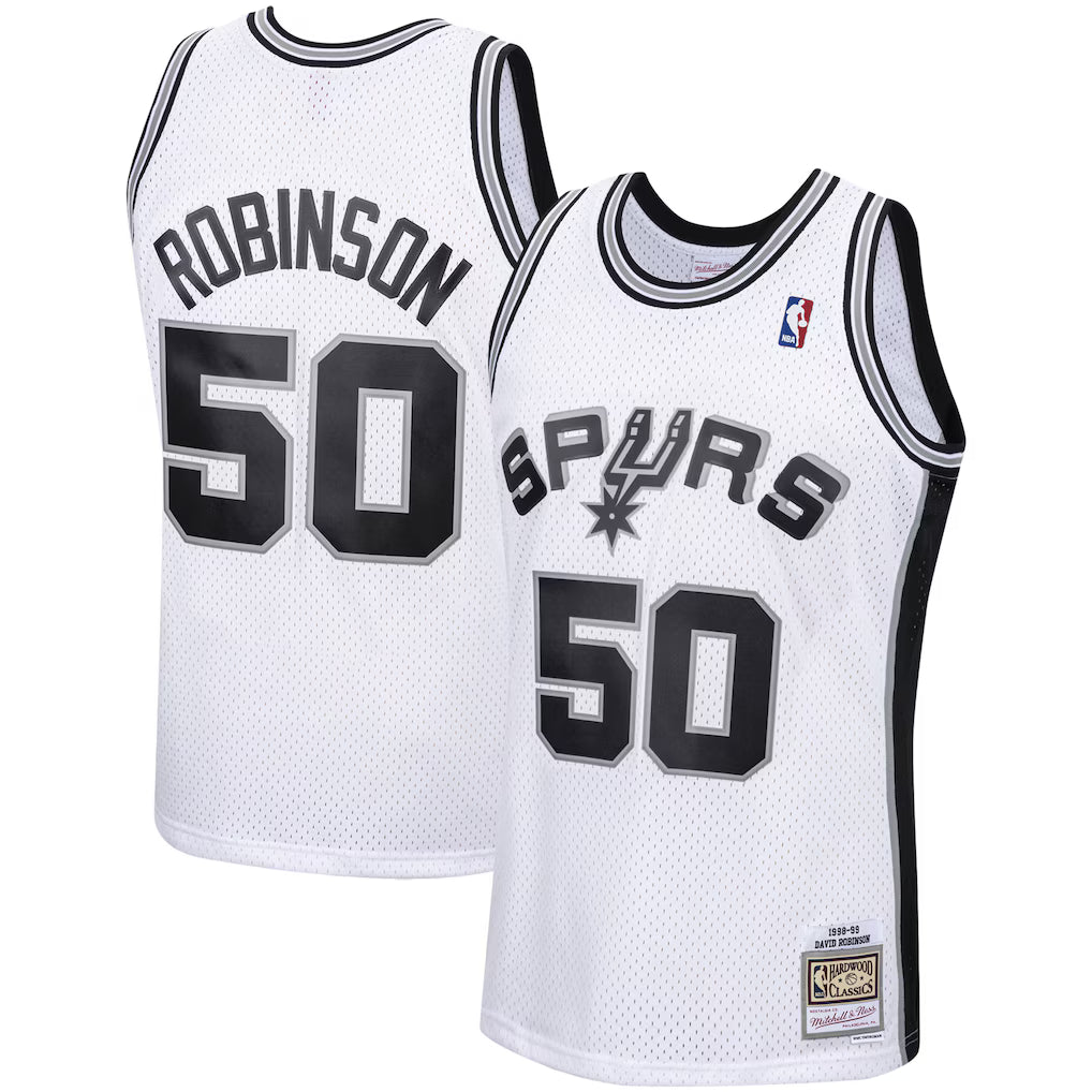 San Antonio Spurs David Robinson Mitchell & Ness White 1998/99 Hardwood Classics Swingman Jersey for Men product image 1,