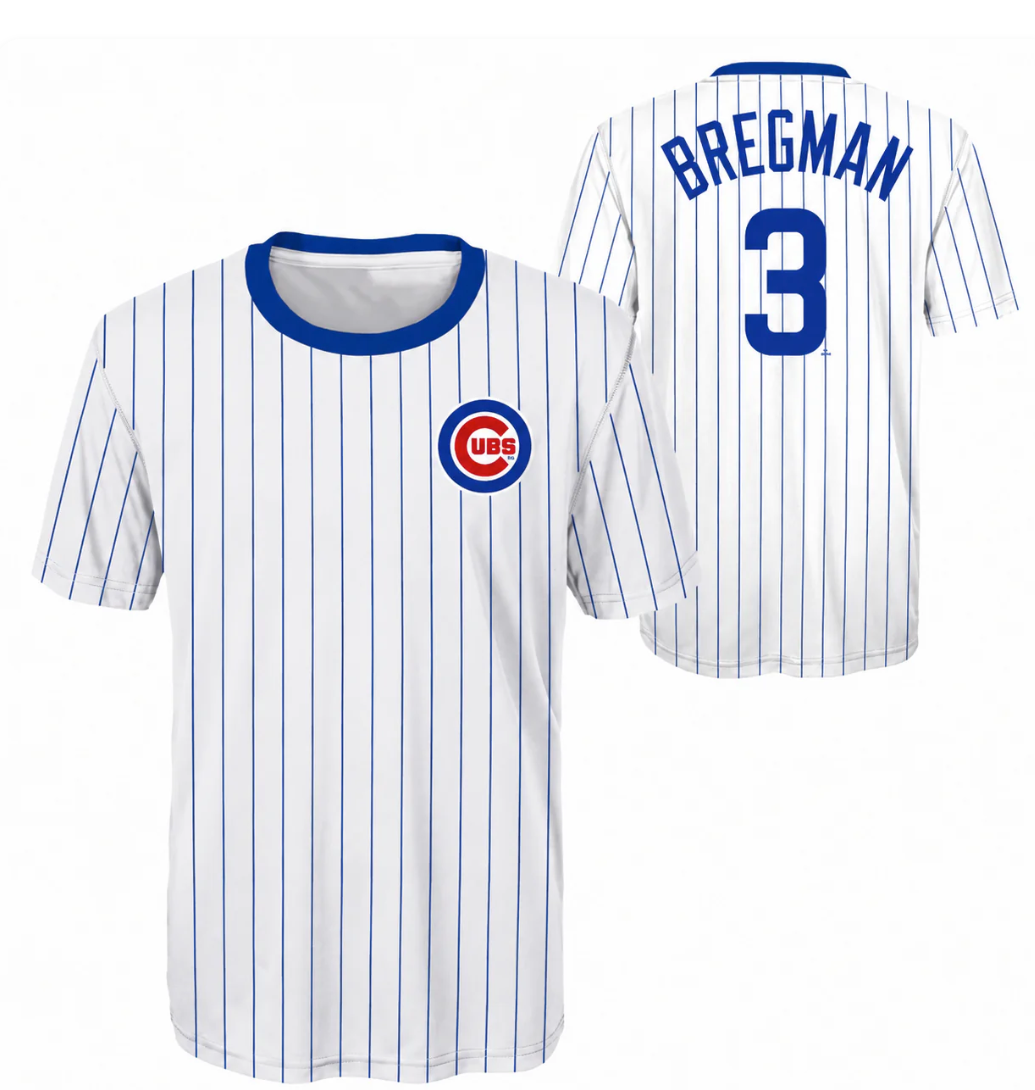 Youth Chicago Cubs Alex Bregman Home Pinstripes Player Sublimated Jersey Top product image 1, provided for visual reference