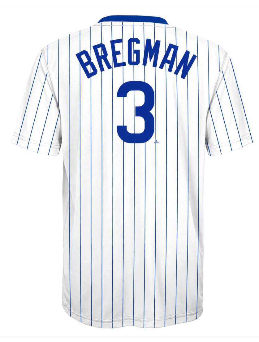Youth Chicago Cubs Alex Bregman Home Pinstripes Player Sublimated Jersey Top product image 2, provided for visual reference