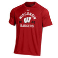 NCAA Wisconsin Badgers Heatgear Red Short Sleeve Tech T-Shirt for Men product image 1, provided for visual reference and