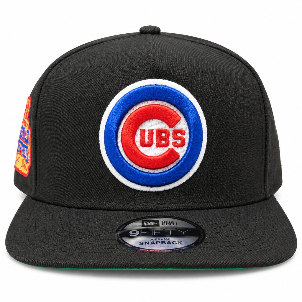 Chicago Cubs MLB Black 2016 World Series Gold Patch A-Frame 9Fifty Snapback product image 2, provided for visual reference