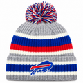 Buffalo Bills Striped Fan Pack Pom Knit product image 1, provided for visual reference and product detail review