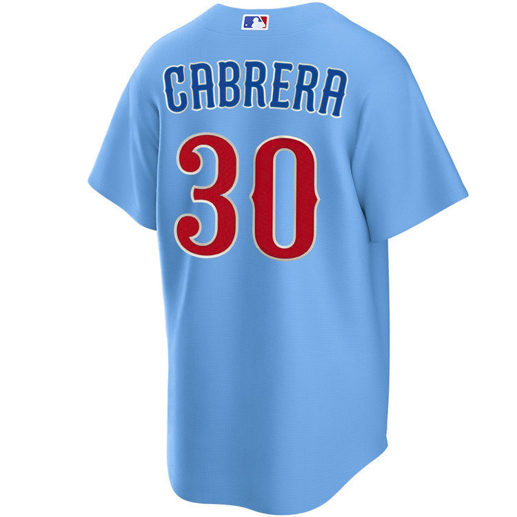NIKE Men Chicago Cubs Edward Cabrera #30 Light Blue 2nd Alternate Replica Jersey product image 2, provided for visual