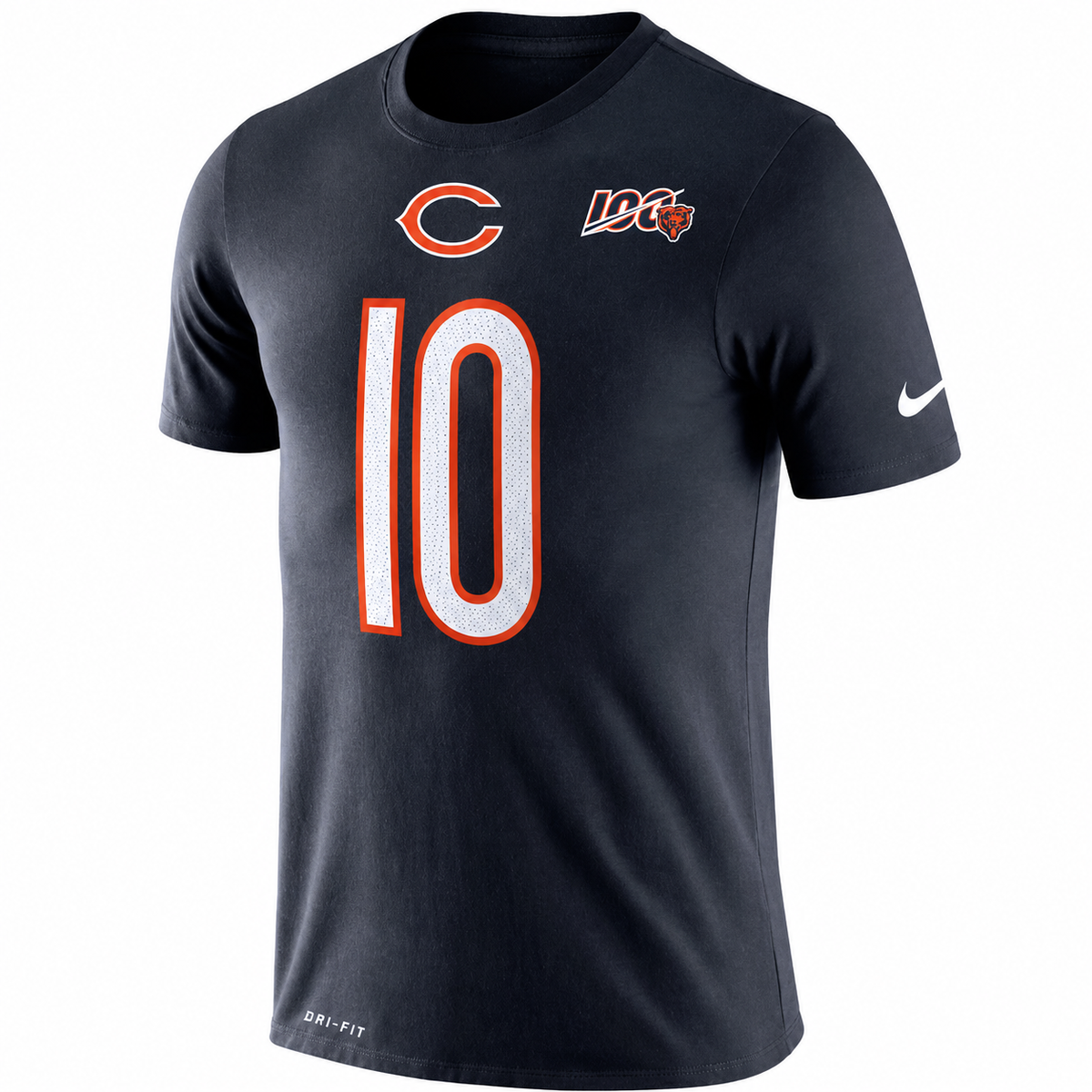 Chicago Bears Mitchell Trubisky 100th Anniversary Nike Navy Player Pride Name & Number Performance T-Shirt for Men product