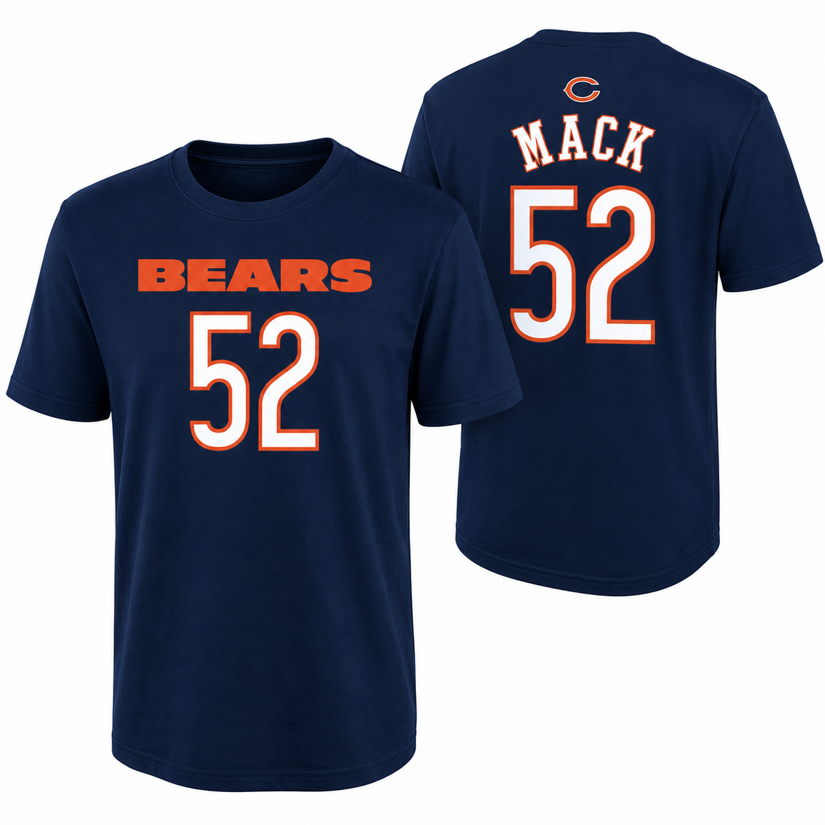 Youth Chicago Bears Khalil Mack Navy Mainliner Name & Number T-Shirt product image 1, provided for visual reference and