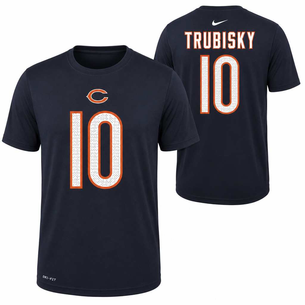 Youth Chicago Bears Mitchell Trubisky Nike Navy Player Pride Name & Number Performance T-Shirt product image 1, provided for