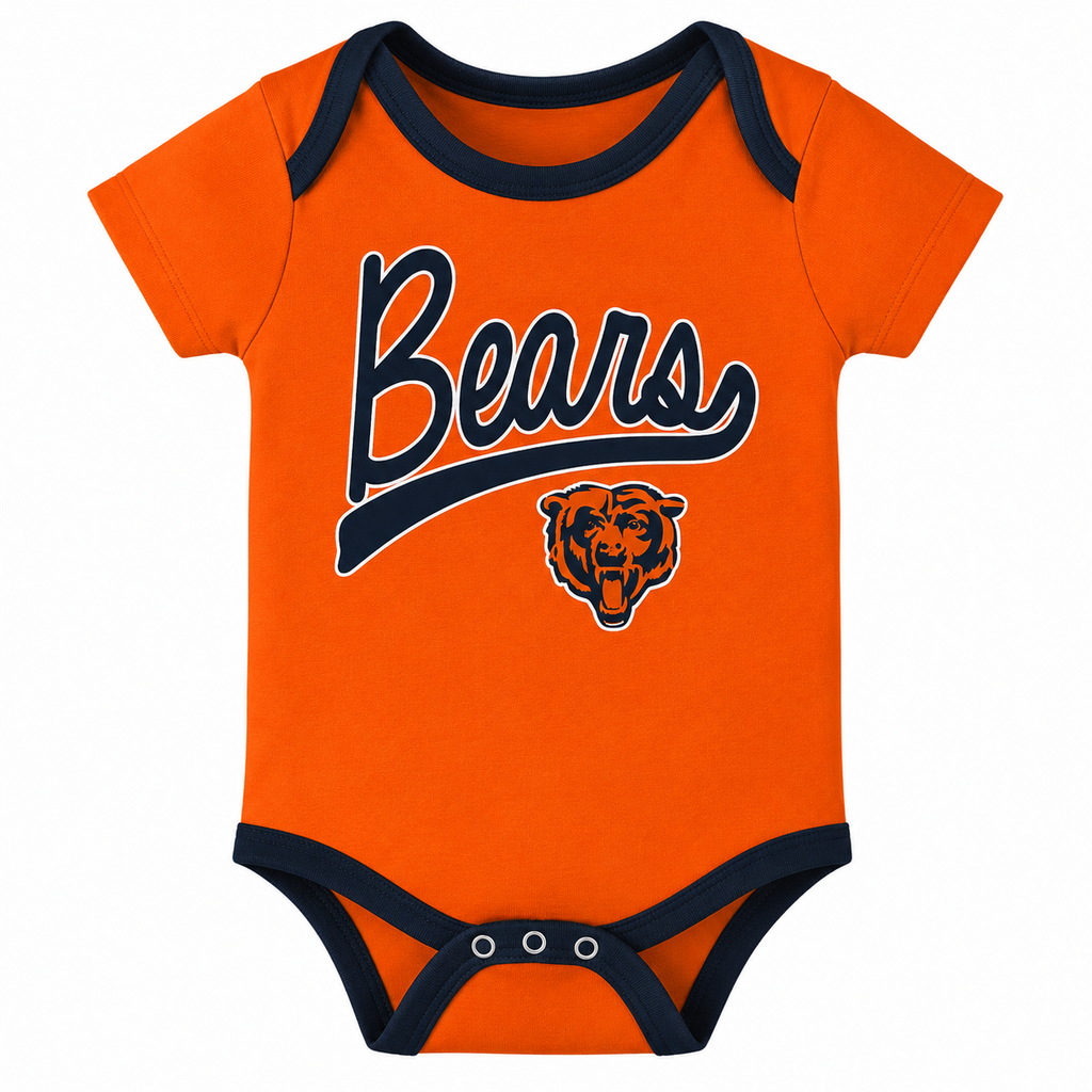 Newborn/Infant Chicago Bears Champ 3-Piece Short Sleeve Creeper Set product image 4, provided for visual reference and