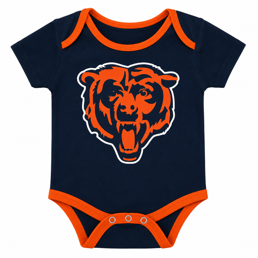 Newborn/Infant Chicago Bears Champ 3-Piece Short Sleeve Creeper Set product image 3, provided for visual reference and