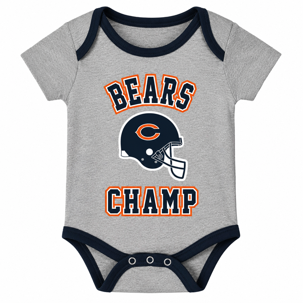 Newborn/Infant Chicago Bears Champ 3-Piece Short Sleeve Creeper Set product image 2, provided for visual reference and