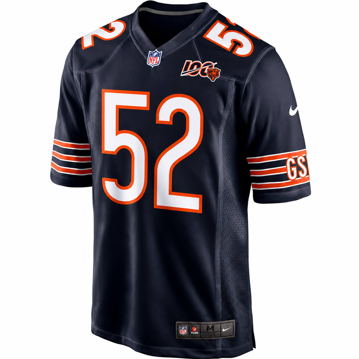 Chicago Bears Khalil Mack Nike Navy 100th Season Game Jersey for Men product image 3, provided for visual reference and