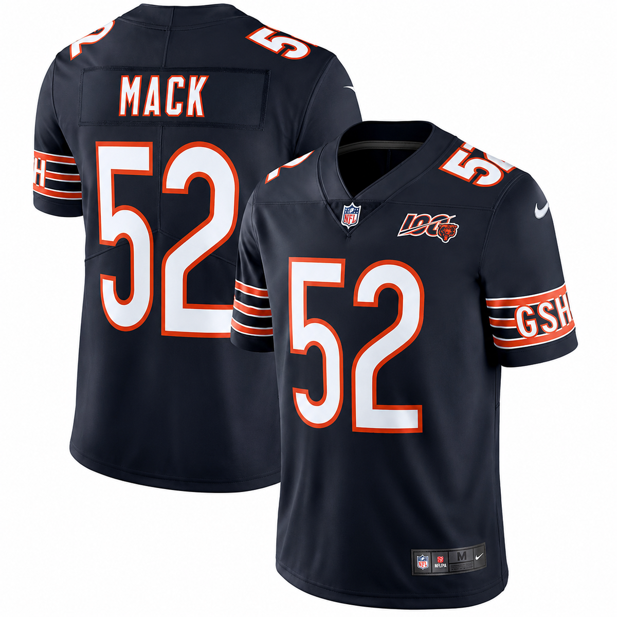 Chicago Bears Khalil Mack Nike Navy NFL 100th Season Limited Jersey for Men product image 1, provided for visual reference
