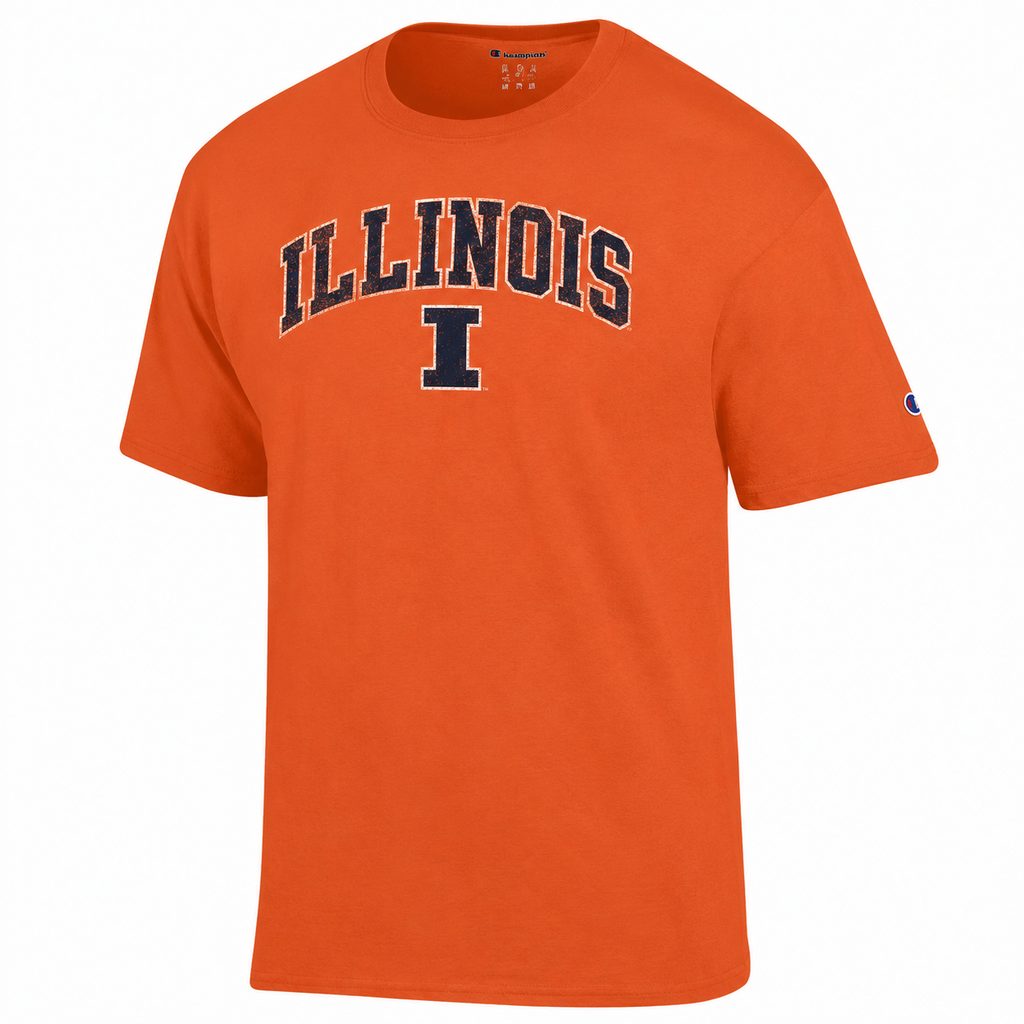 Illinois Fighting Illini Orange Champion T-shirt for Men product image 1, provided for visual reference and product detail