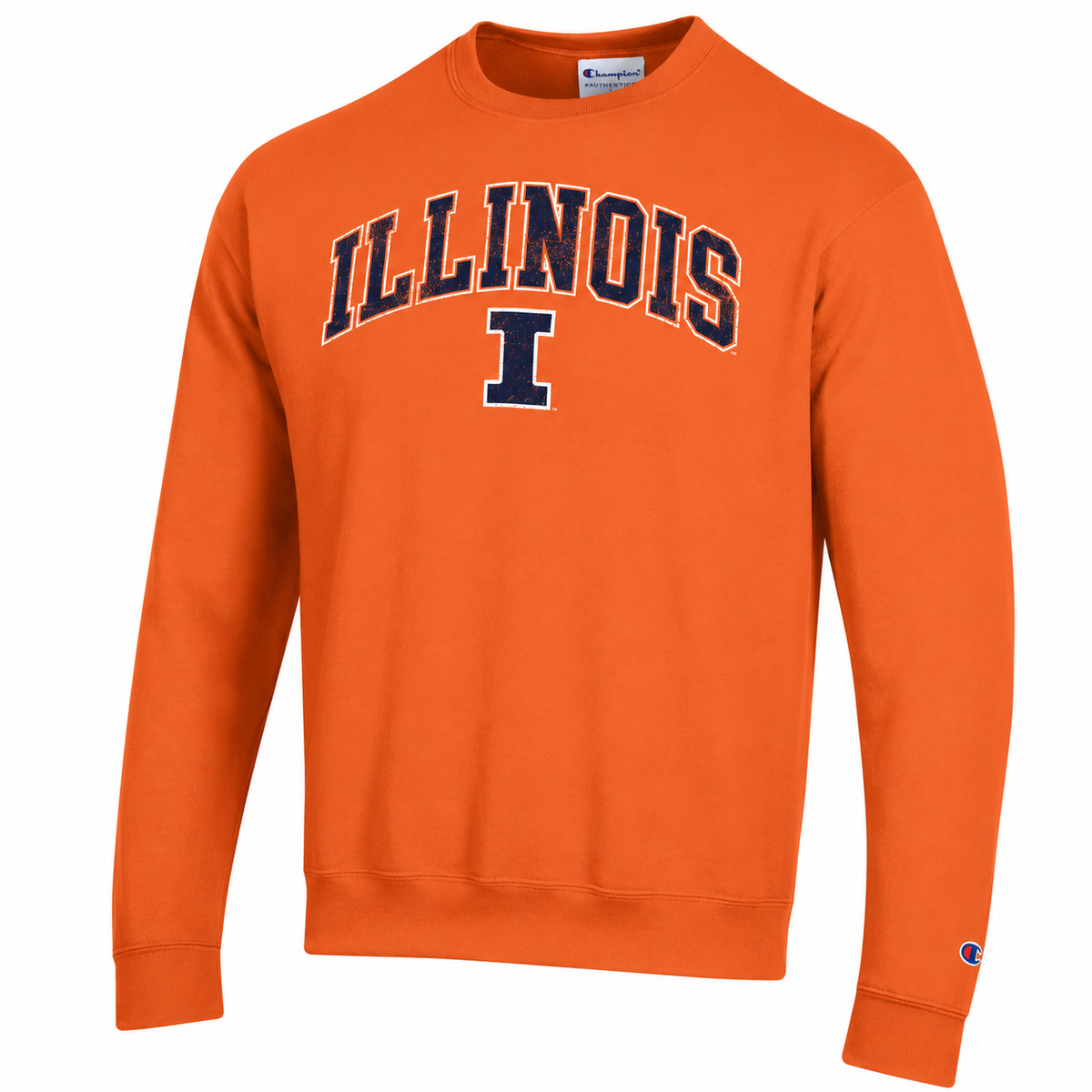 Illinois Fighting Illini Orange Champion Powerblend Fleece Crew for Men product image 1, provided for visual reference and