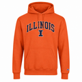 Illinois Fighting Illini Orange Champion Powerblend Fleece Hoodie for Men product image 1, provided for visual reference and