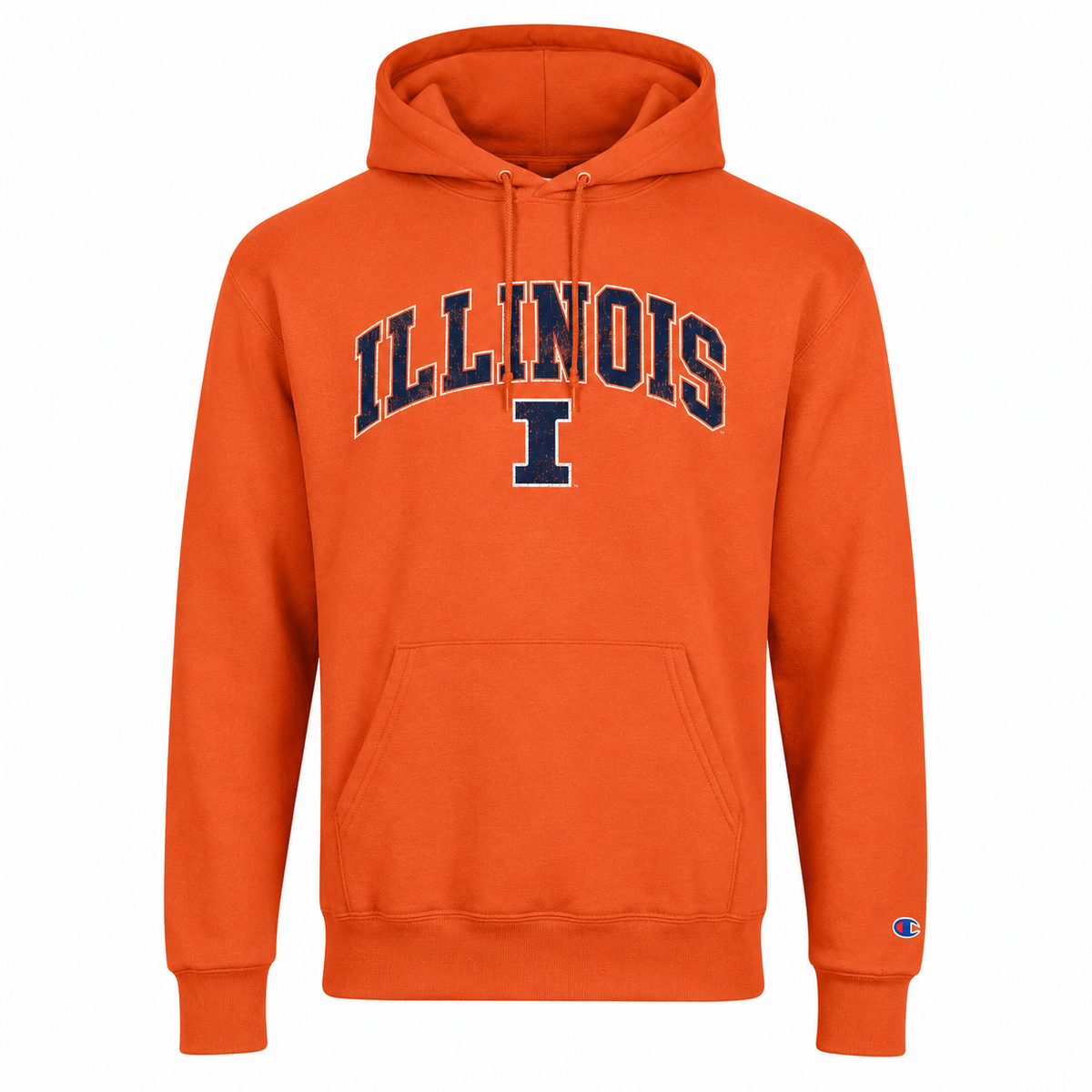 Illinois Fighting Illini Orange Champion Powerblend Fleece Hoodie for Men product image 1, provided for visual reference and