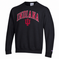 Indiana Hoosiers Black Champion Powerblend Fleece Crew for Men product image 1, provided for visual reference and product