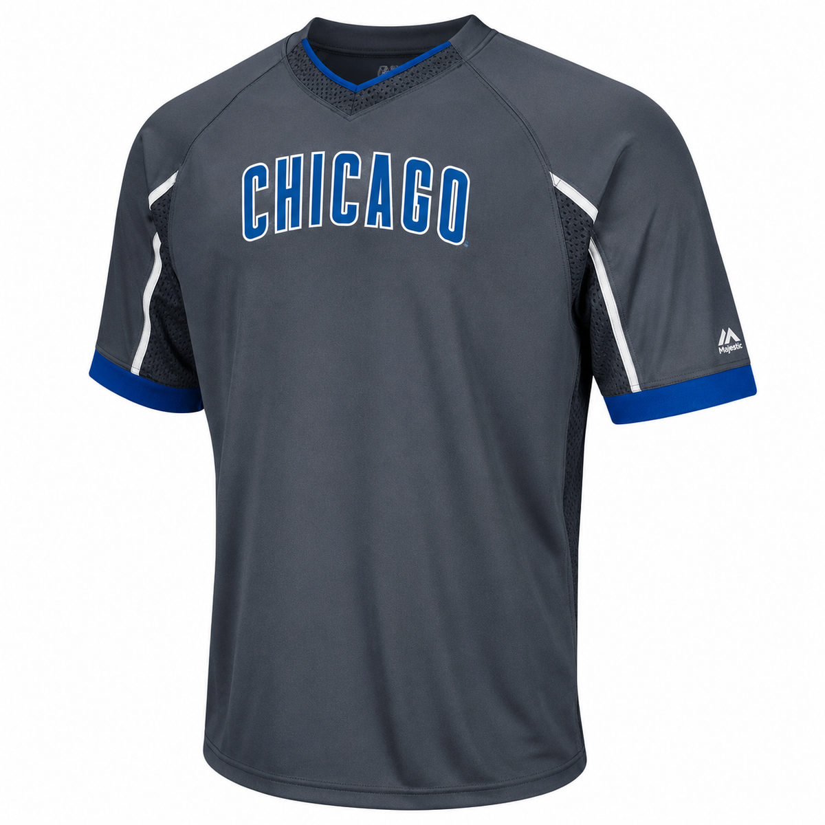 Chicago Cubs Gray Intense V-Neck T-Shirt for Men product image 1, provided for visual reference and product detail review