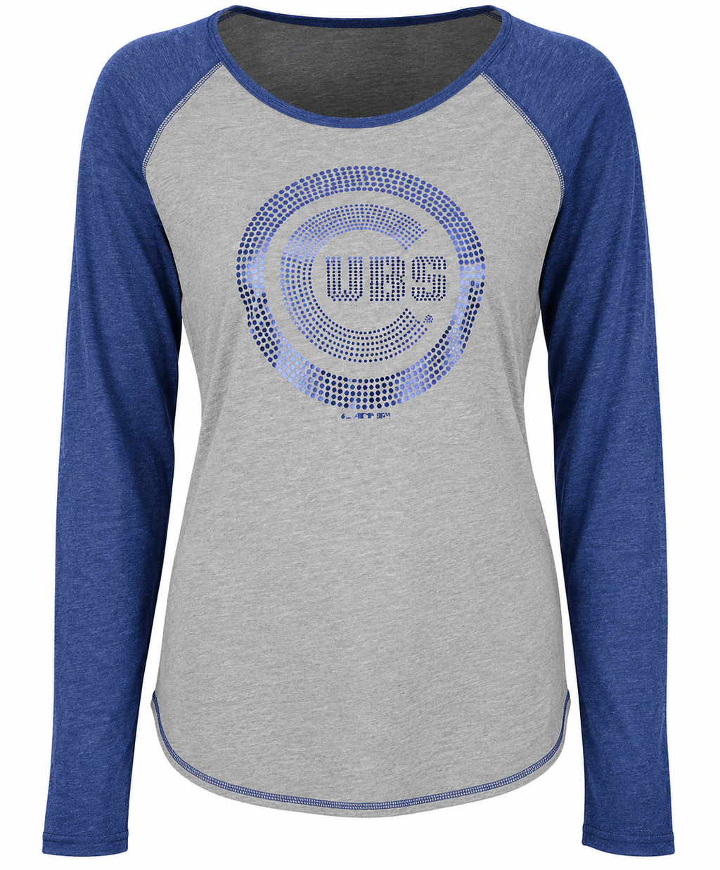 Chicago Cubs Gray/Blue Line Drive Long Sleeve T-Shirt for Women product image 1, provided for visual reference and product