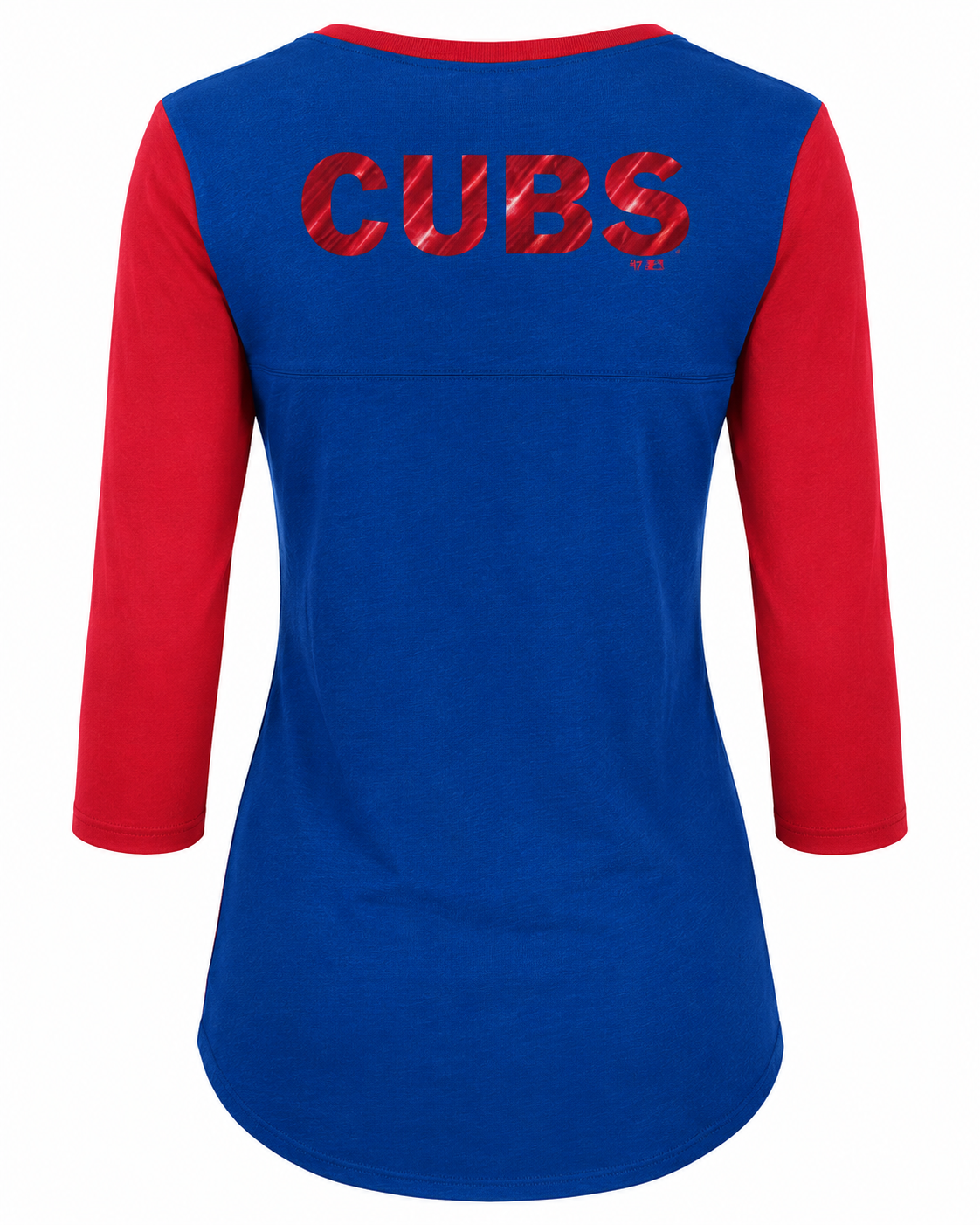 Chicago Cubs Royal/Red Above Average 3/4-Sleeve Raglan T-Shirt for Women product image 2, provided for visual reference and