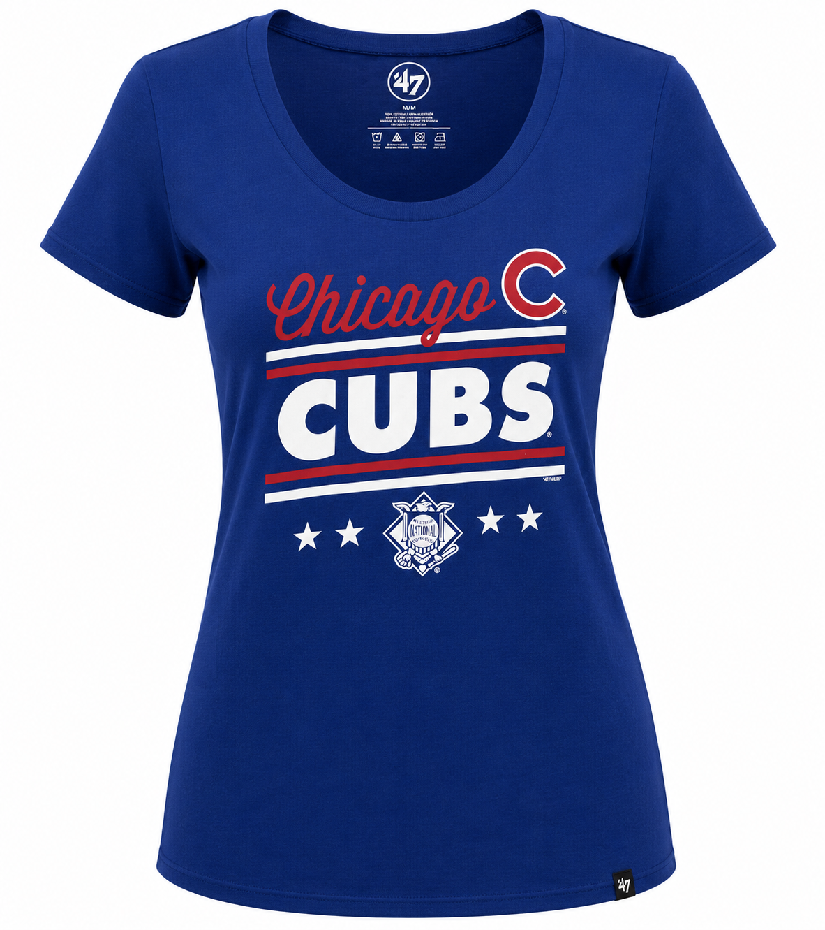 Womens Chicago Cubs Splitter Scoop Neck T-Shirt By 47 Brand product image 1, provided for visual reference and product