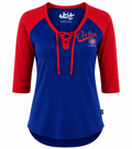 Chicago Cubs Touch by Alyssa Milano Blue/Red Perfect Game 3/4-Sleeve T-Shirt for Women product image 1, provided for visual