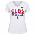 Chicago Cubs Practice 1.7 Tri-Blend V-Neck T-Shirt for Women product image 1, provided for visual reference and product