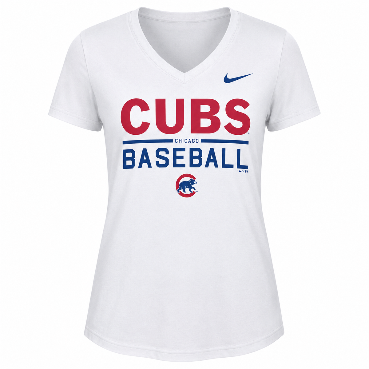 Chicago Cubs Practice 1.7 Tri-Blend V-Neck T-Shirt for Women product image 1, provided for visual reference and product