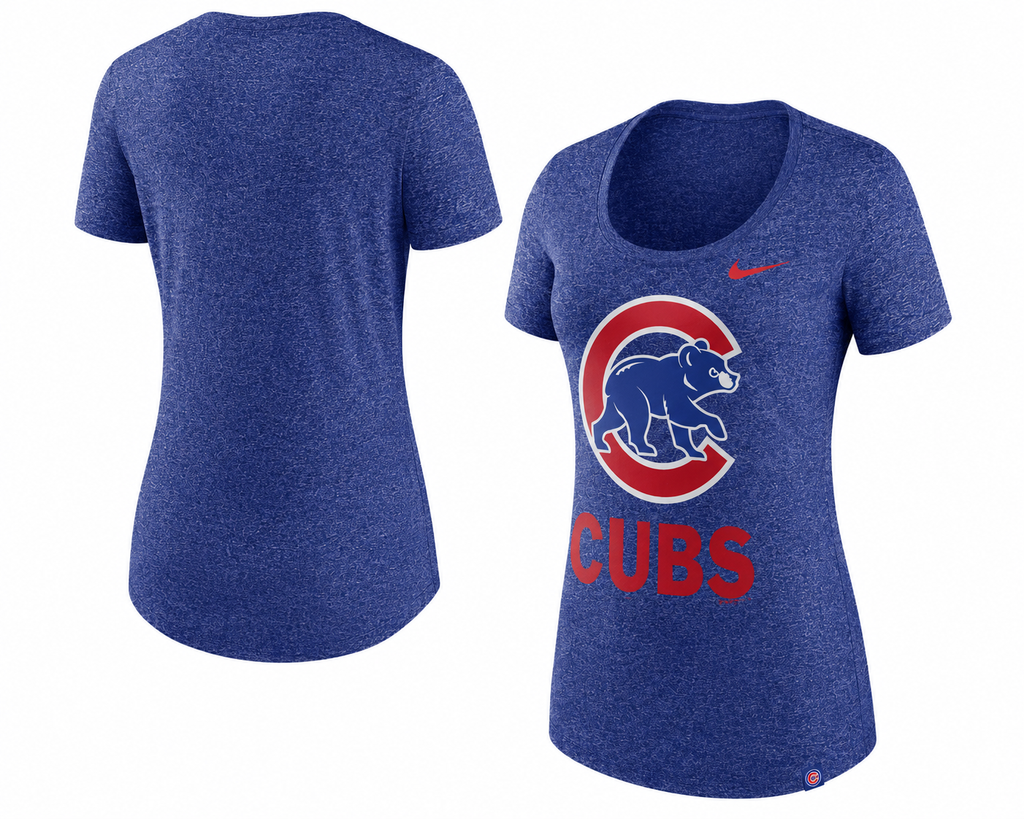 Chicago Cubs Nike Women Marled Boyfriend 1.7 T-Shirt product image 3, provided for visual reference and product detail review