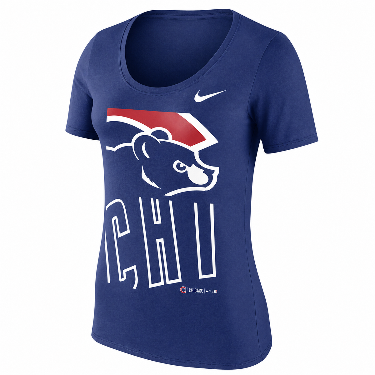 Chicago Cubs Stack 1.7 Royal Blue T-Shirt By Nike for Women product image 1, provided for visual reference and product
