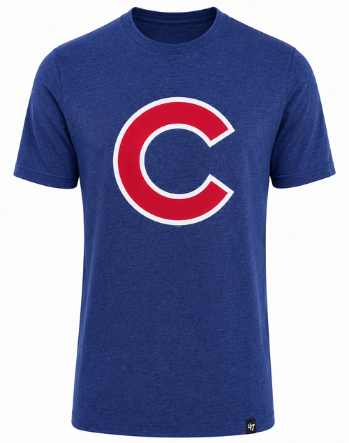 47 Mens Chicago Cubs Royal Club T-Shirt product image 1, provided for visual reference and product detail review