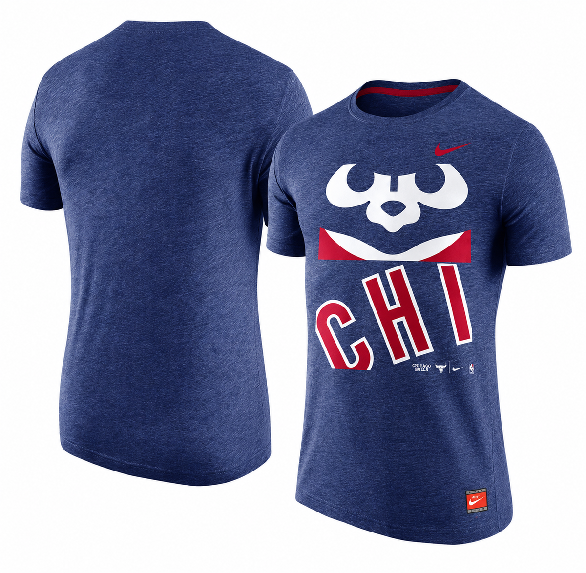 Chicago Cubs Cooperstown Collection Tri Logo 1.7 T-Shirt By Nike product image 1, provided for visual reference and product