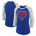Youth Chicago Cubs Score 3/4 Sleeve Raglan Ultra T-Shirt product image 1, provided for visual reference and product detail