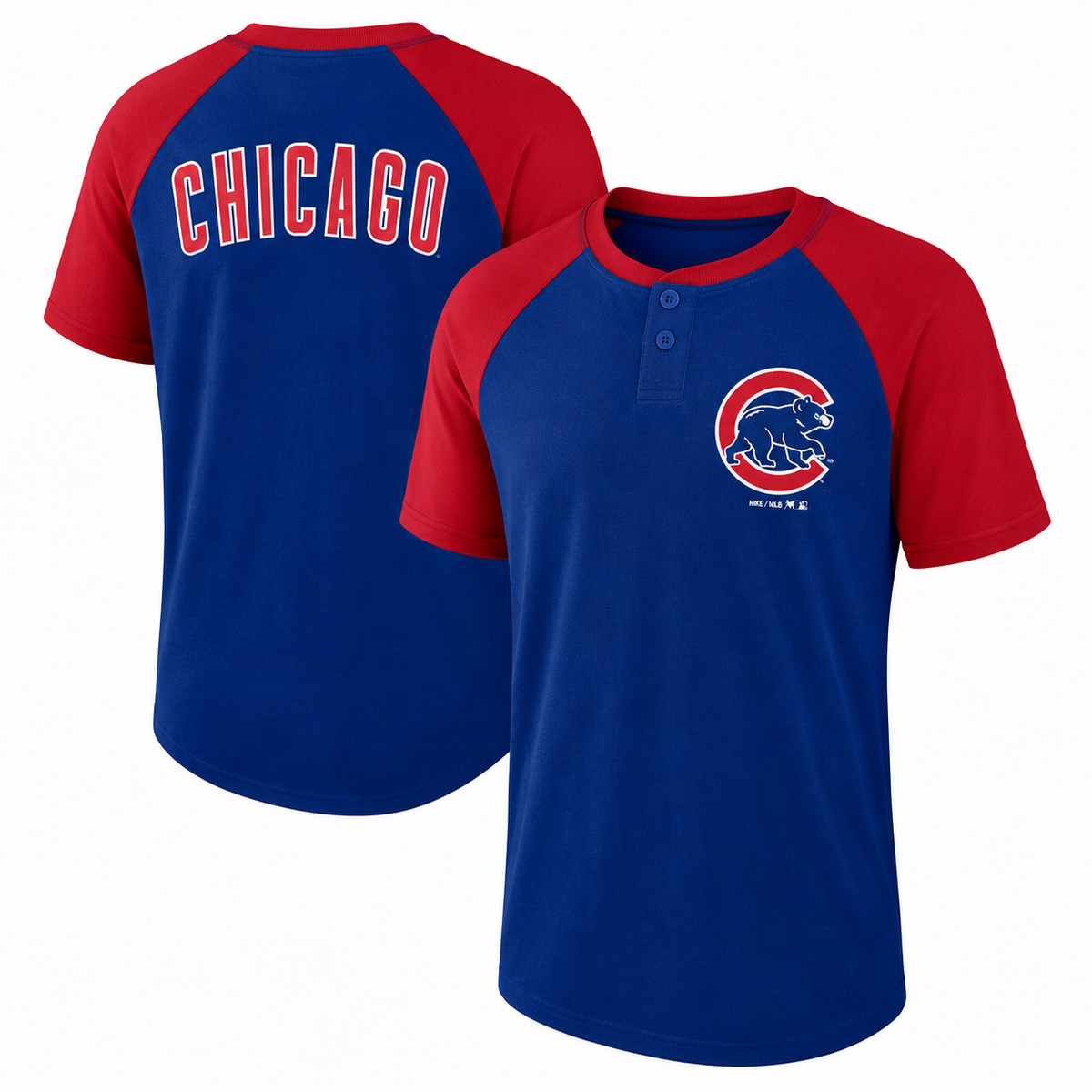 Youth Chicago Cubs MLB At The Plate Short Sleeve Henley T-Shirt product image 1, provided for visual reference and product