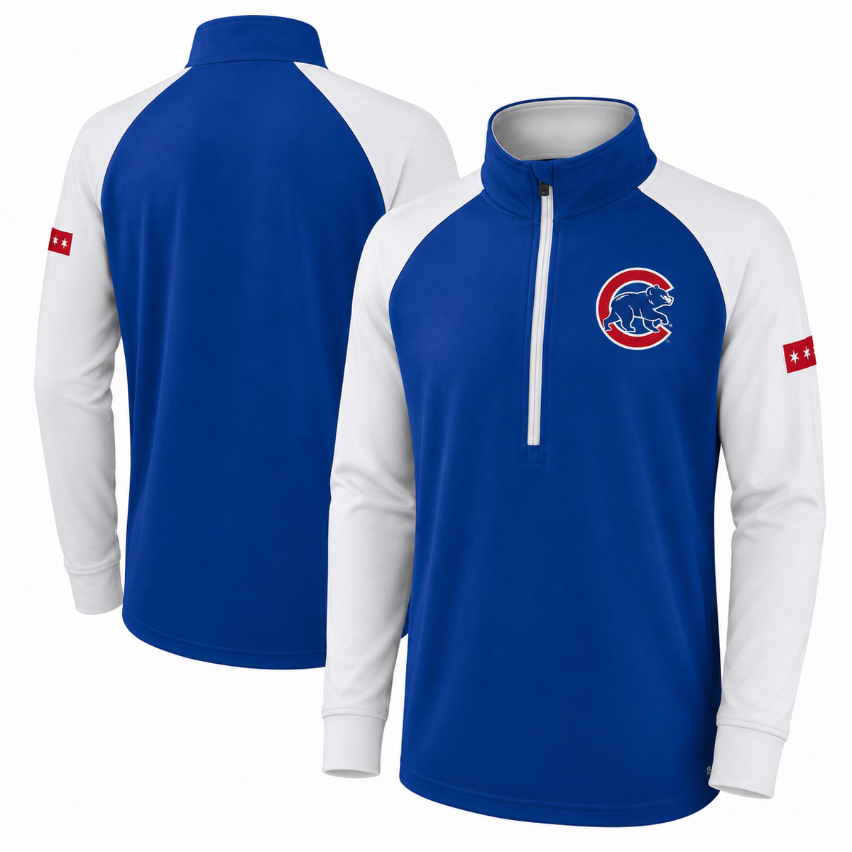 Youth Chicago Cubs Destined 1/2 Zip Track Jacket product image 1, provided for visual reference and product detail review