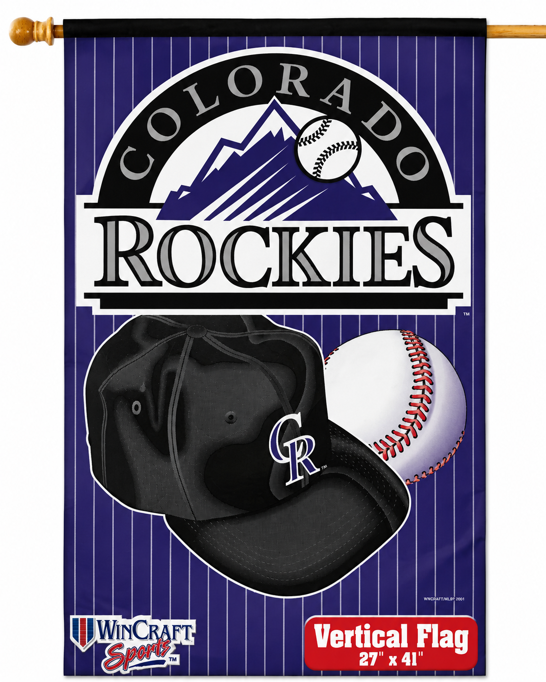 Colorado Rockies Throwback Team Logo Vertical Flag product image 1, provided for visual reference and product detail review