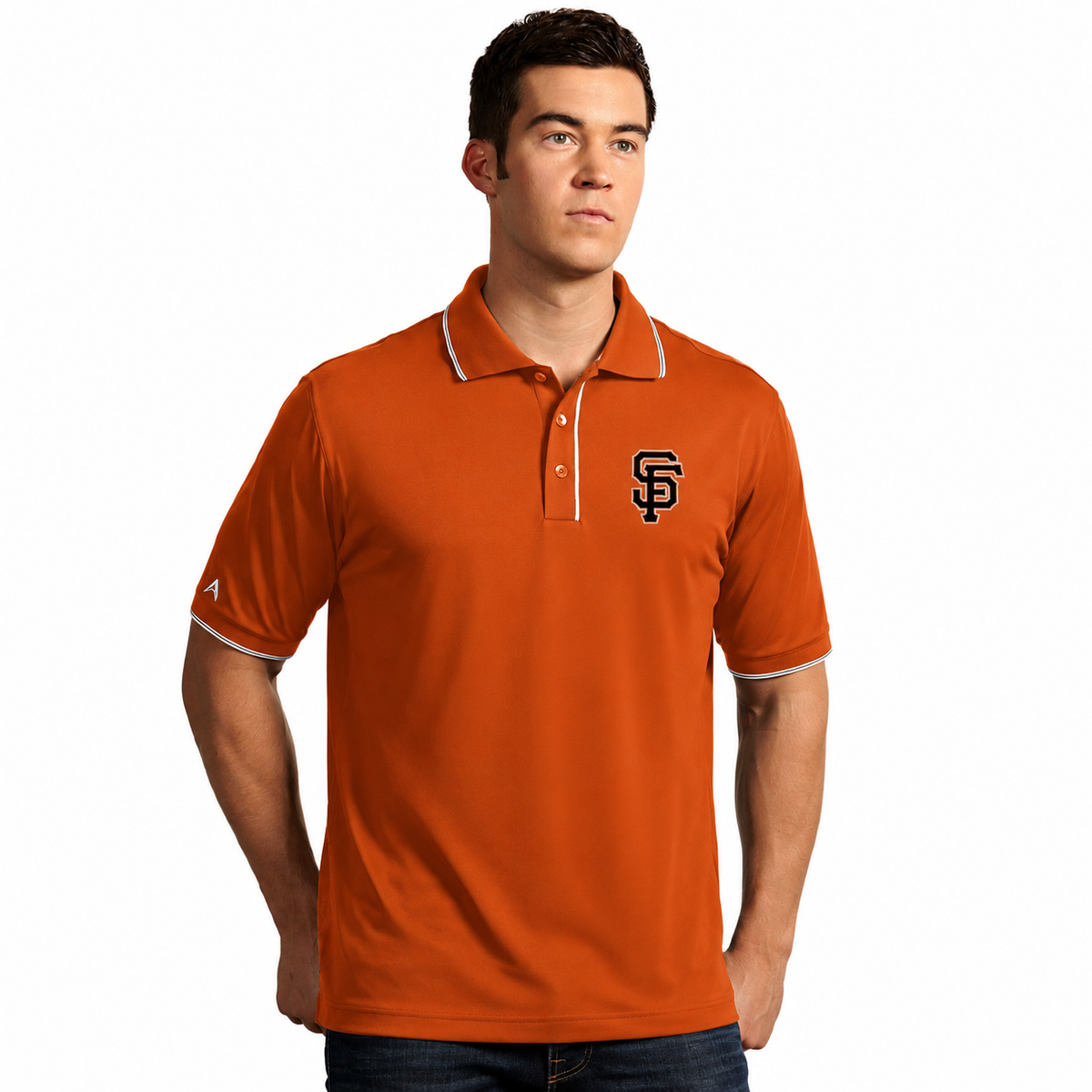 MLB San Francisco Giants Orange Elite Polo Shirt By Antigua for Men product image 1, provided for visual reference and